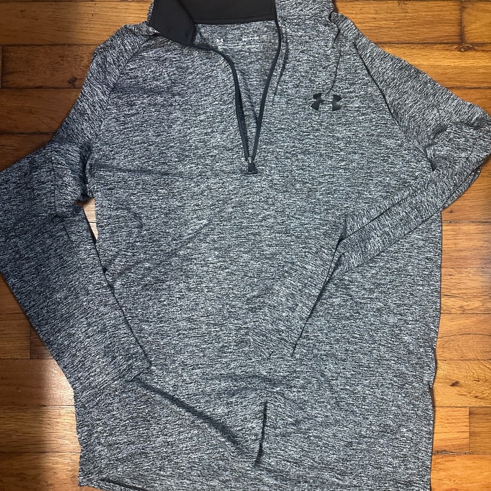Under Armour Black and Gray Quarter-Zip Pullover